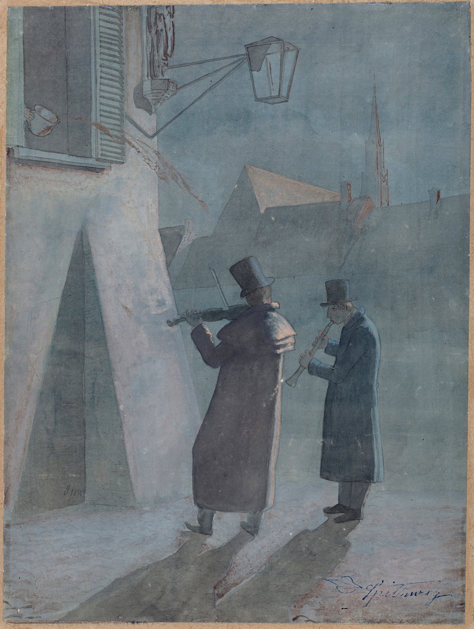 Přerušená serenáda od Carl Spitzweg