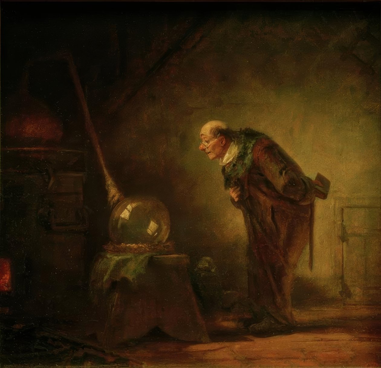 Alchymista s knihou v levé ruce od Carl Spitzweg