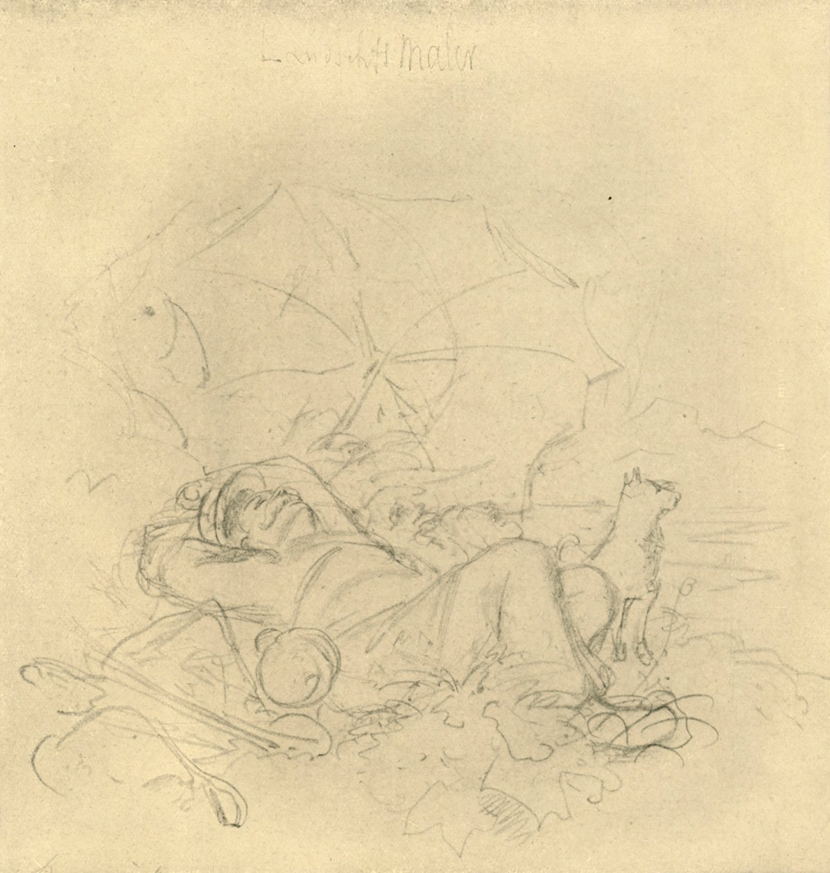 Der Landschaftsmaler I, polovina konce 19. století, c1924. od Carl Spitzweg