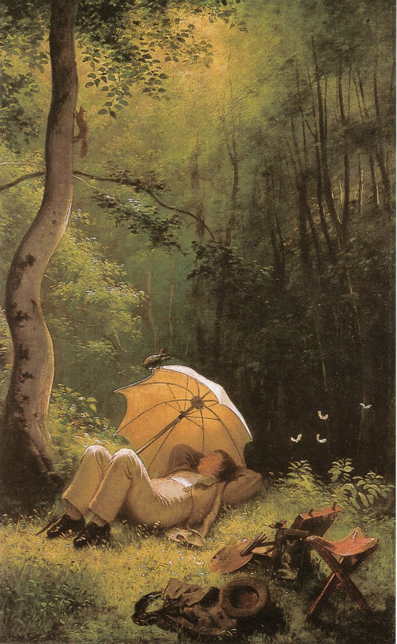 Malíř na lesní mýtině od Carl Spitzweg