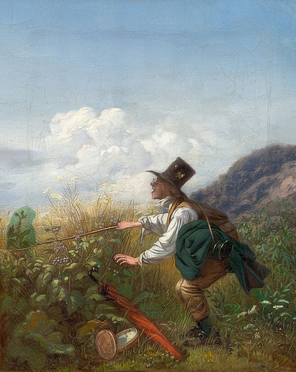 Lapač motýlů (botanik). Kolem roku 1837 od Carl Spitzweg
