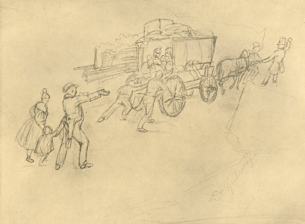 Thespian Actor Travelling, polovina konce 19. století, c1924. od Carl Spitzweg