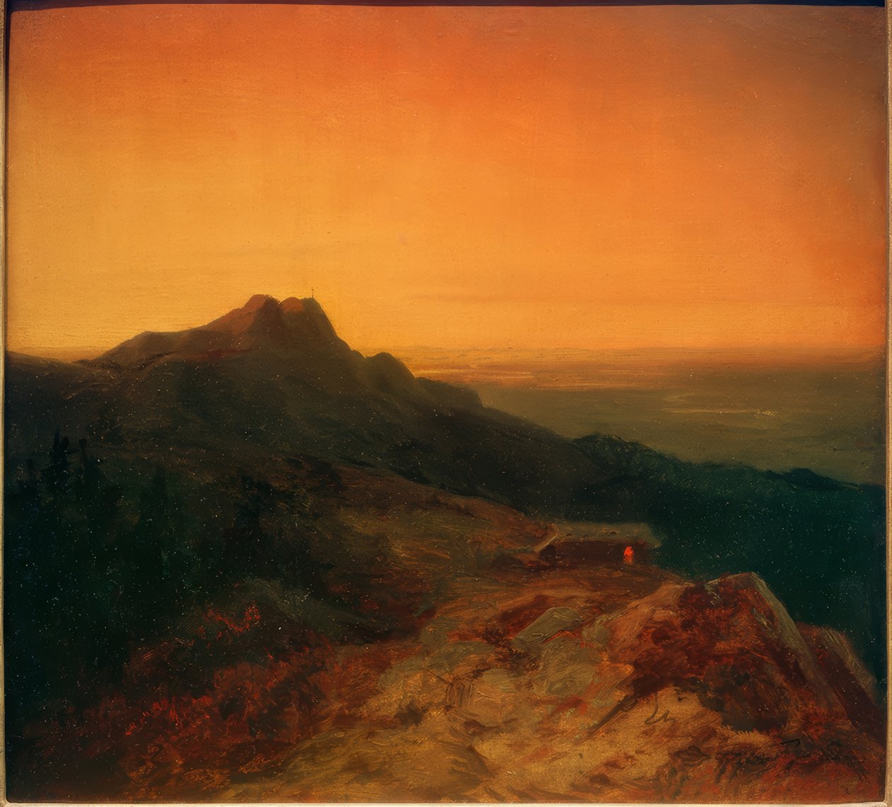 Benediktenwand večer od Carl Spitzweg