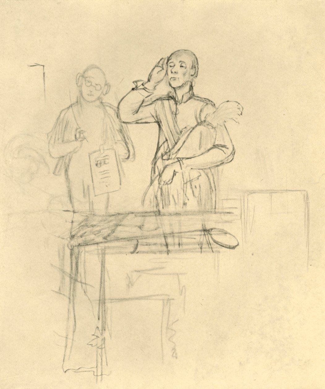 Die Meldung, polovina konce 19. století, c1924. od Carl Spitzweg