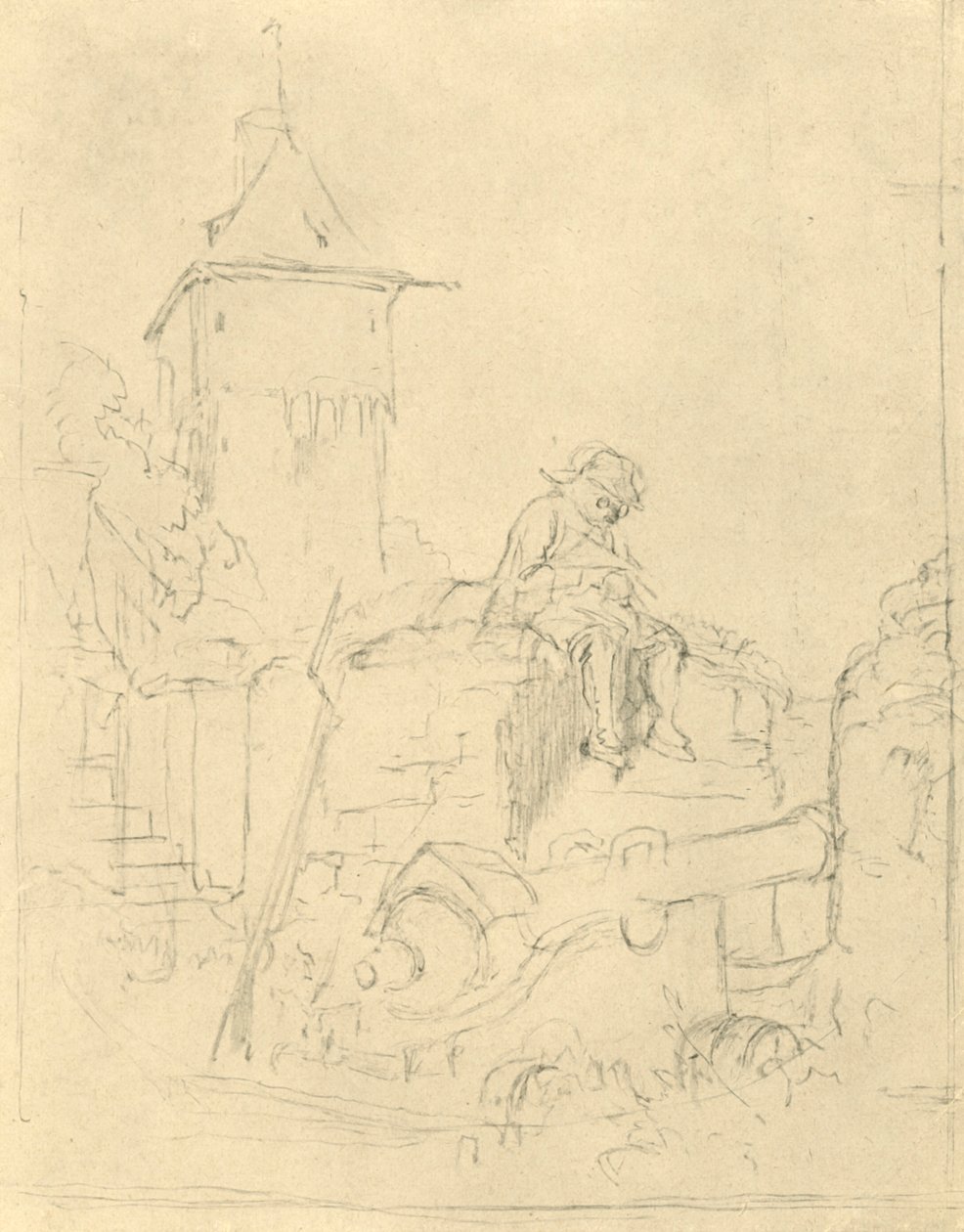 Die Schildwache, polovina konce 19. století, c1924. od Carl Spitzweg
