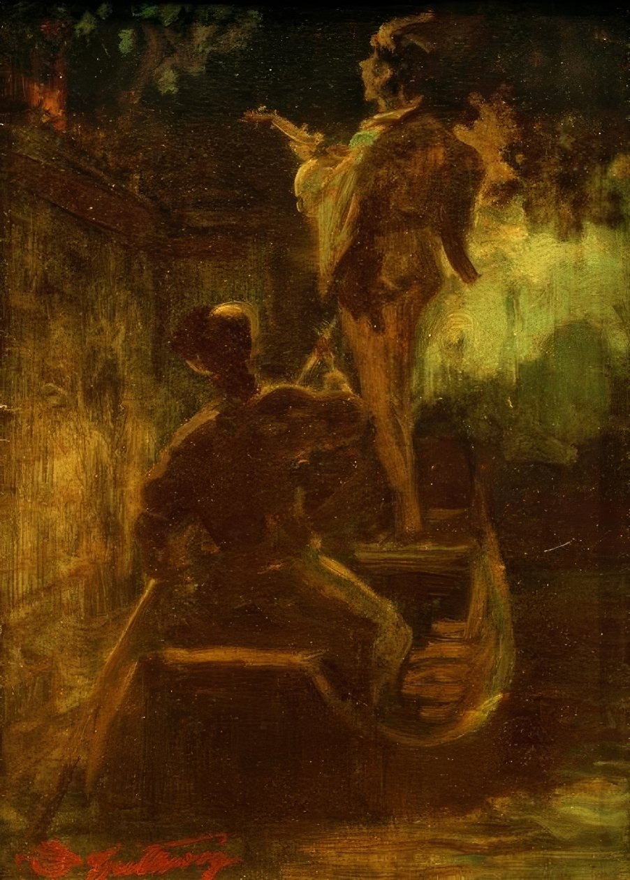 Serenáda z lodi od Carl Spitzweg