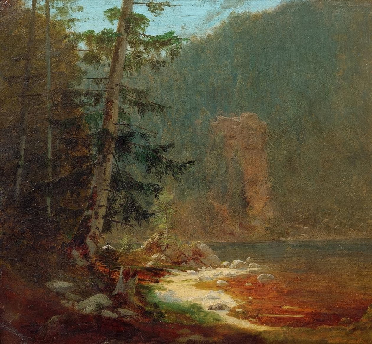 Skalní soutěska s potokem poblíž Lenggries od Carl Spitzweg