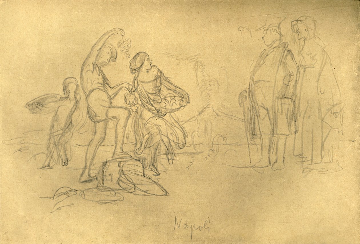 Fremde v Itálii, polovina konce 19. století, c1924. od Carl Spitzweg