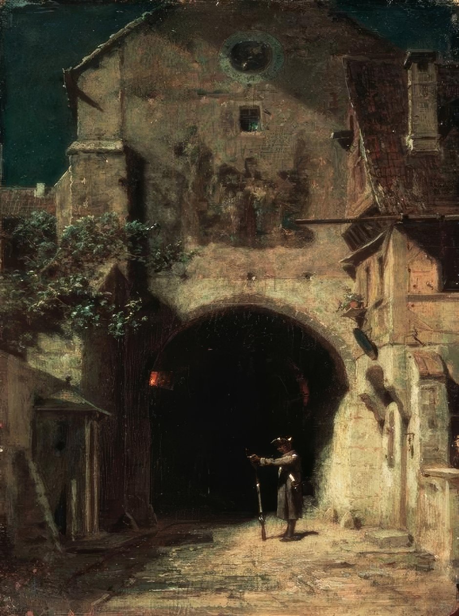 Zívající strážce od Carl Spitzweg