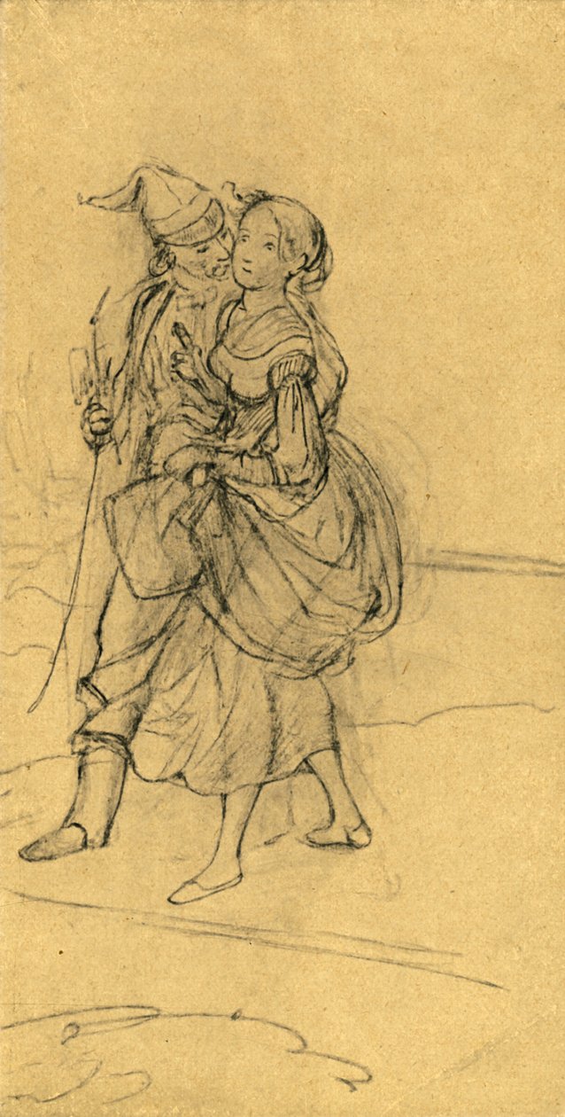 Nebezpečná otázka, polovina konce 19. století, c1924. od Carl Spitzweg