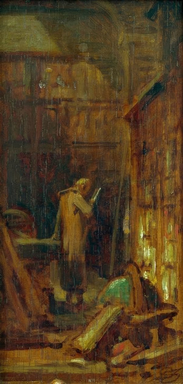 V knihovně od Carl Spitzweg