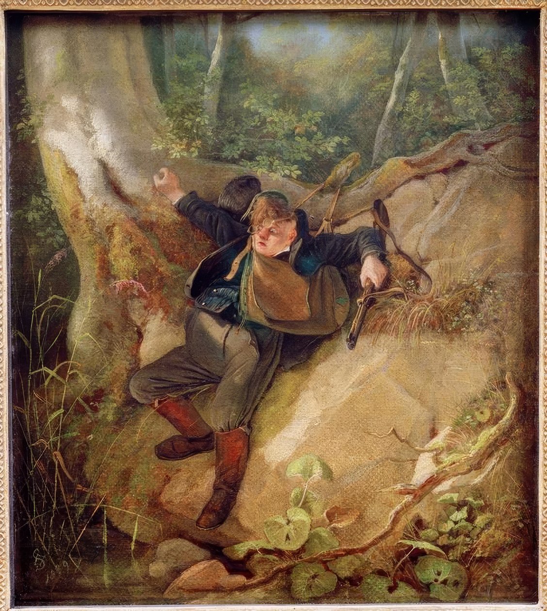 Nehoda při lovu od Carl Spitzweg