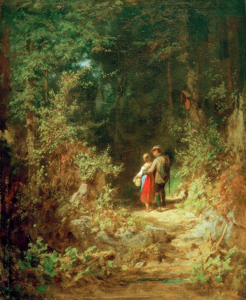 Milenci v lese od Carl Spitzweg