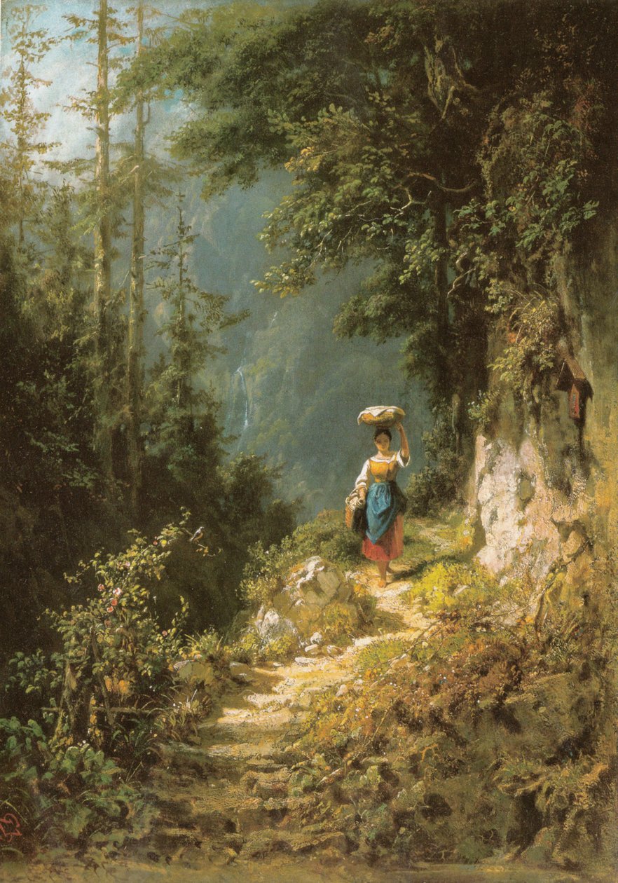 Dívka s náloží hlavy od Carl Spitzweg