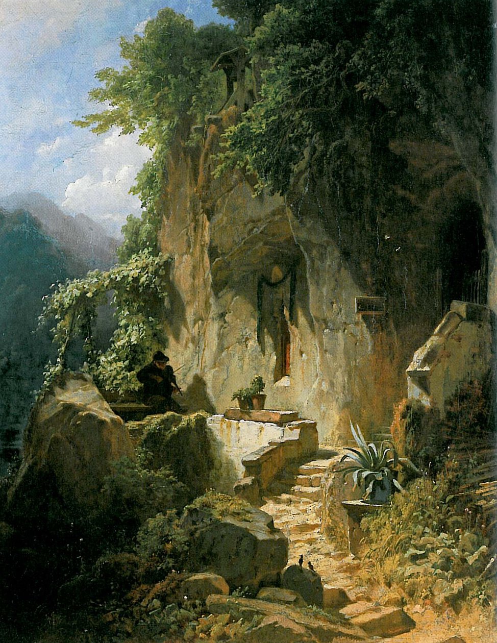 Hudební poustevník před svou rockovou poustevnou od Carl Spitzweg