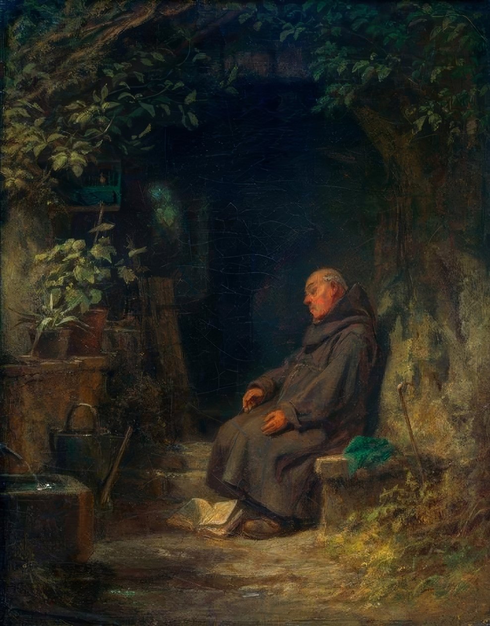Spící starý poustevník od Carl Spitzweg