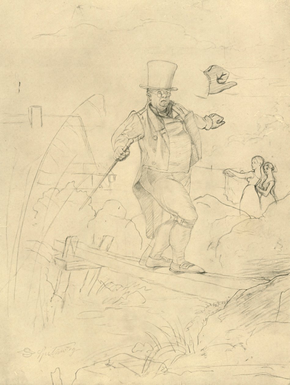 Schwierige Passage, polovina konce 19. století, c1924. od Carl Spitzweg