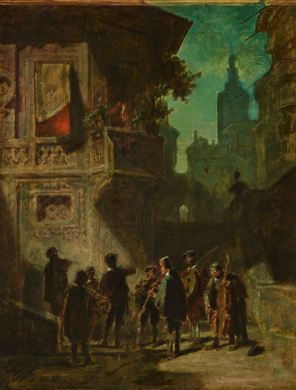 Španělská serenáda od holič ze Sevilly, cca 1856. od Carl Spitzweg