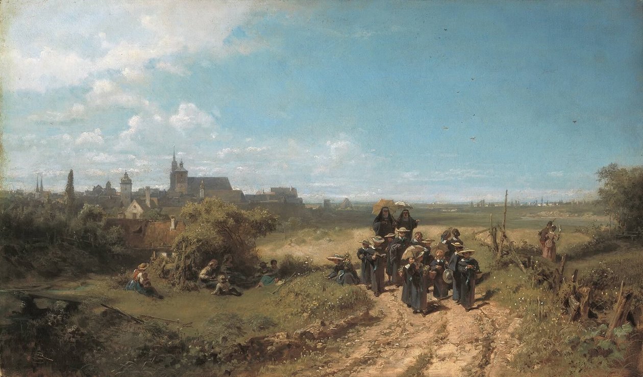 Procházka s institutem od Carl Spitzweg