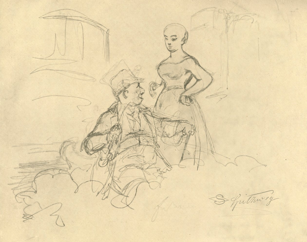 Was ist gefälllig, polovina konce 19. století, c1924. od Carl Spitzweg