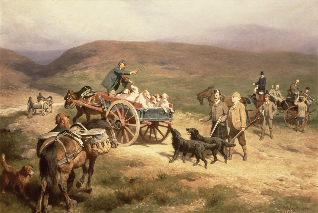 Střelba tetřevů na Glentanar Estate v Aberdeenshire, 1889 od Carl Suhrlandt