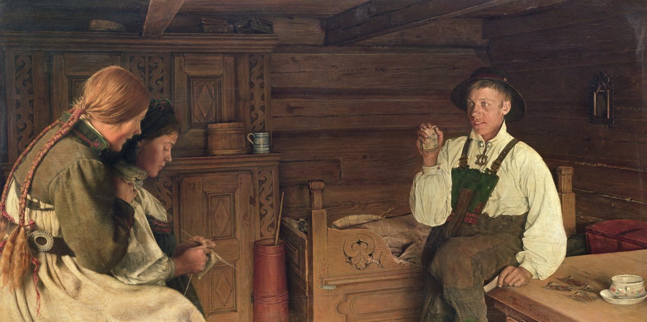The Card Artist (olej na plátně) od Carl Sundt Hansen