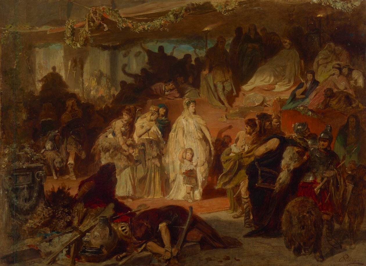 Thusnelda v triumfálním průvodu Germanicus od Carl Theodor von Piloty