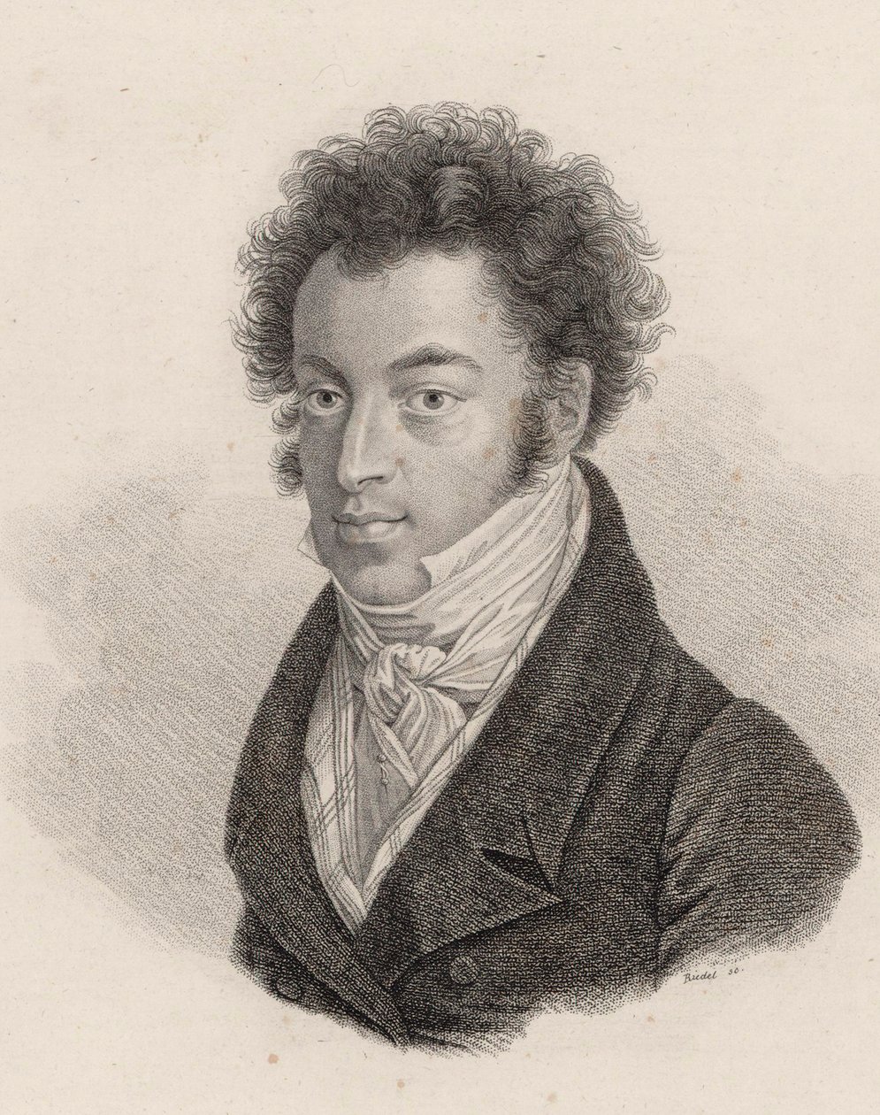 Portrét pianisty a skladatele Ignaze Moschelese 1794-1 od Carl Traugott Riedel