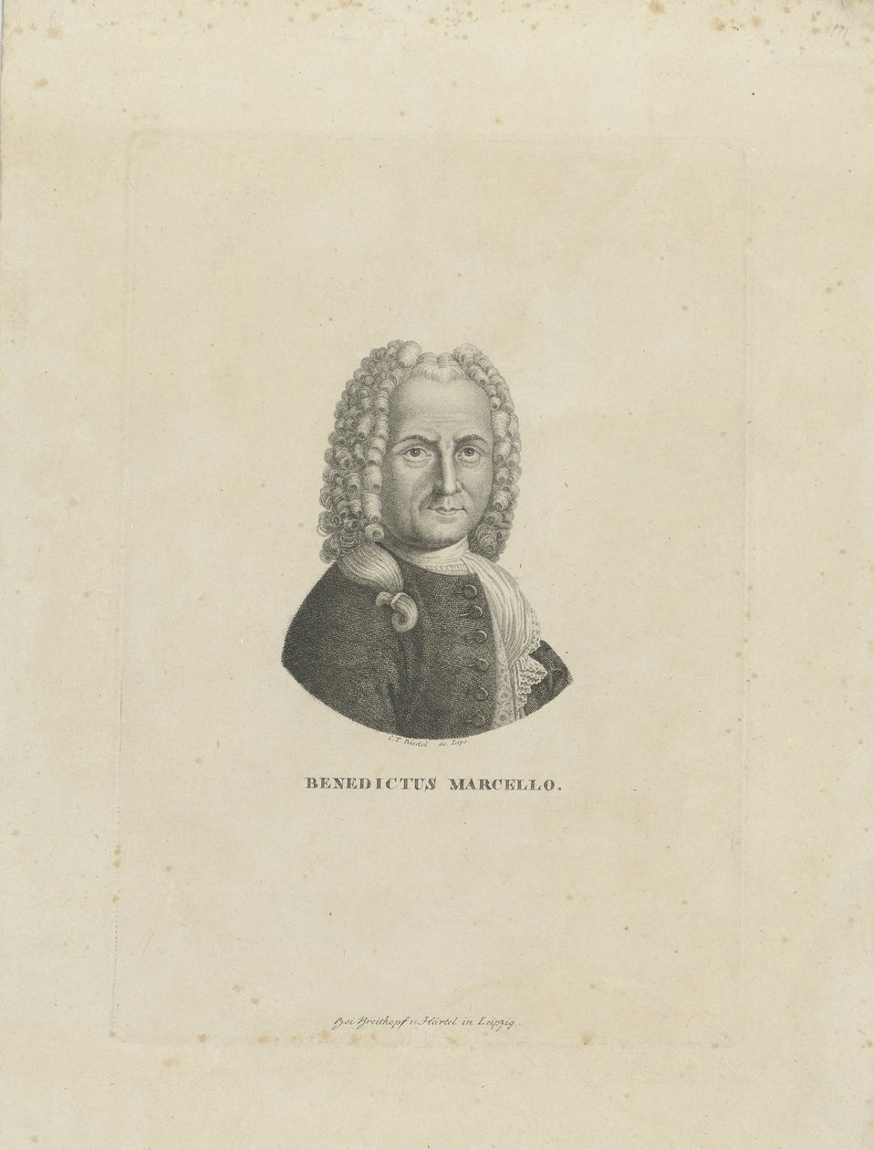 Portrét skladatele Benedetta Marcella 1686-1739, c. 1795. od Carl Traugott Riedel