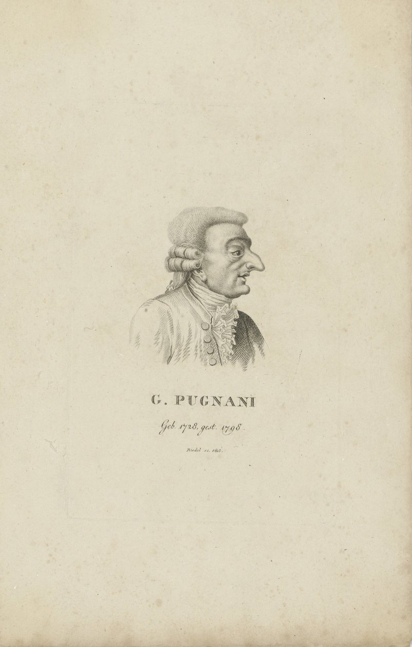 Portrét houslisty a skladatele Gaetana Pugnaniho 1731-1798, 1815. od Carl Traugott Riedel