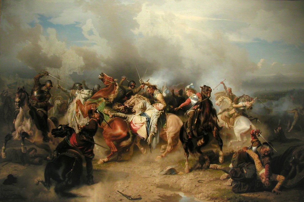 Švédština: Smrt Gustava II Adolfa v bitvě u Lützenu Bitva u Lützenu (1632) od Carl Wahlbom