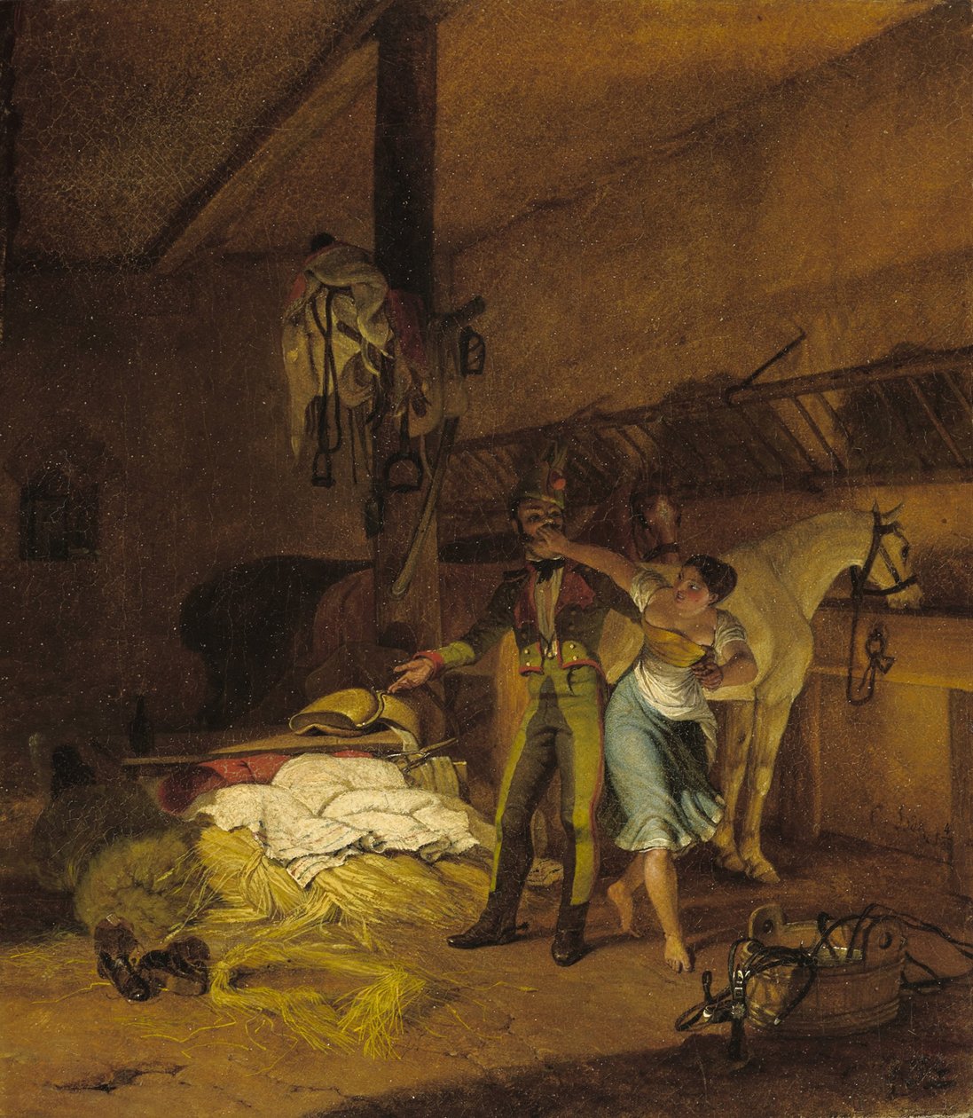 Chevauxleger flirtuje se služkou od Carl Wilhelm Freiherr von Heideck