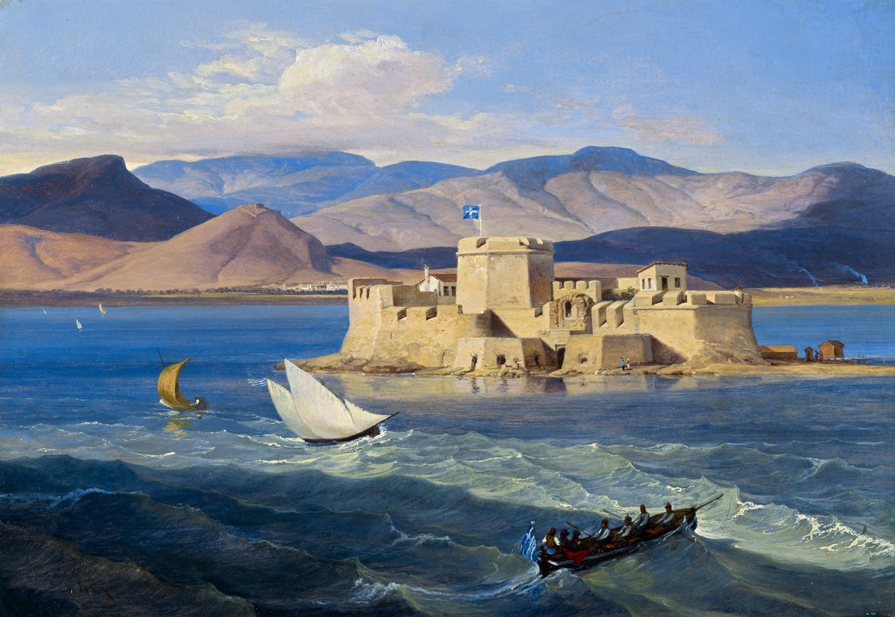 Pevnost Bourtzi nedaleko Nauplie od Carl Wilhelm Freiherr von Heideck