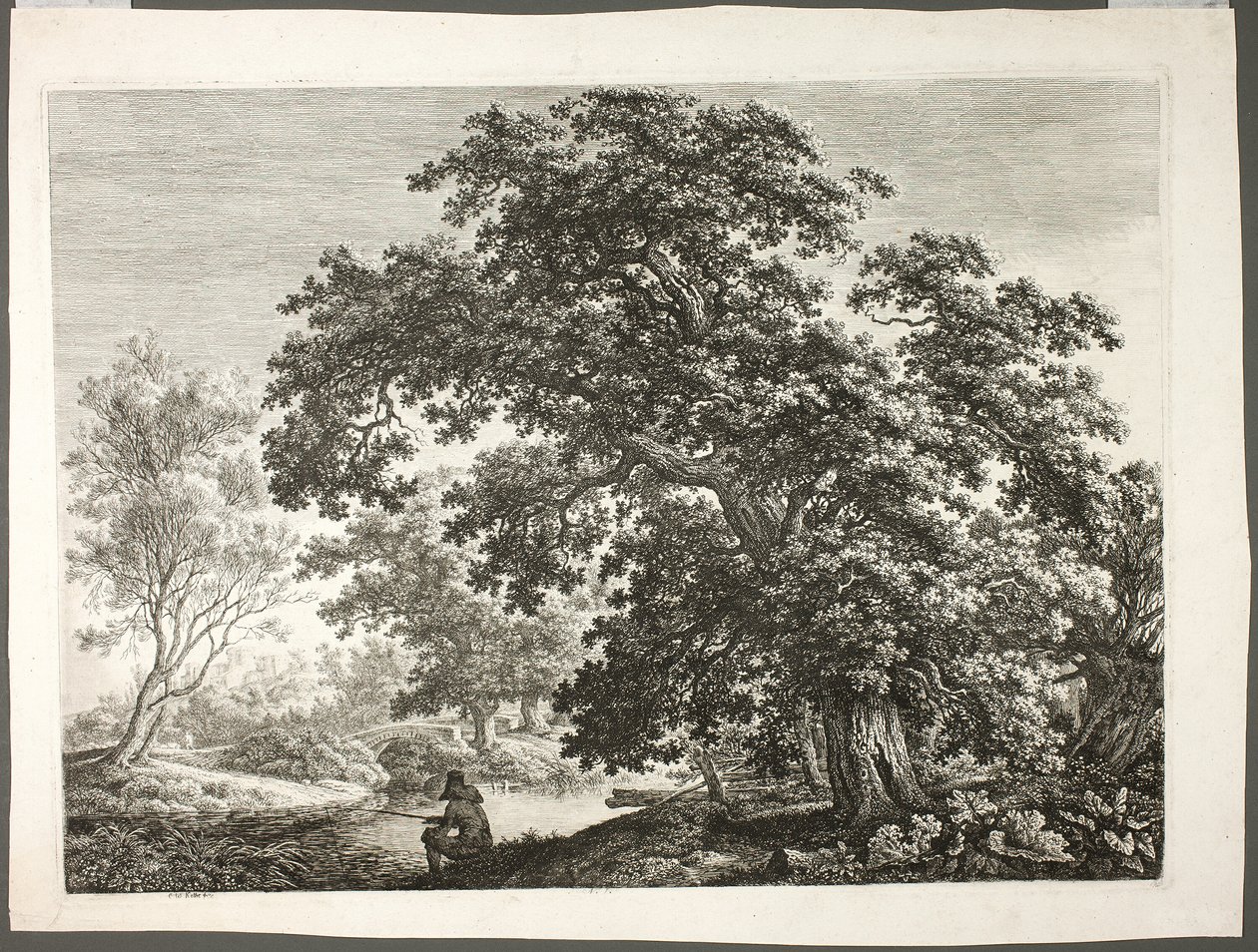 Rybář v zalesněné krajině od Carl Wilhelm Kolbe the elder