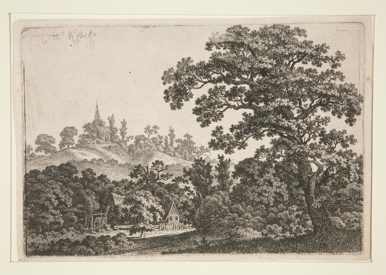 Krajina s Mill od Carl Wilhelm Kolbe the elder