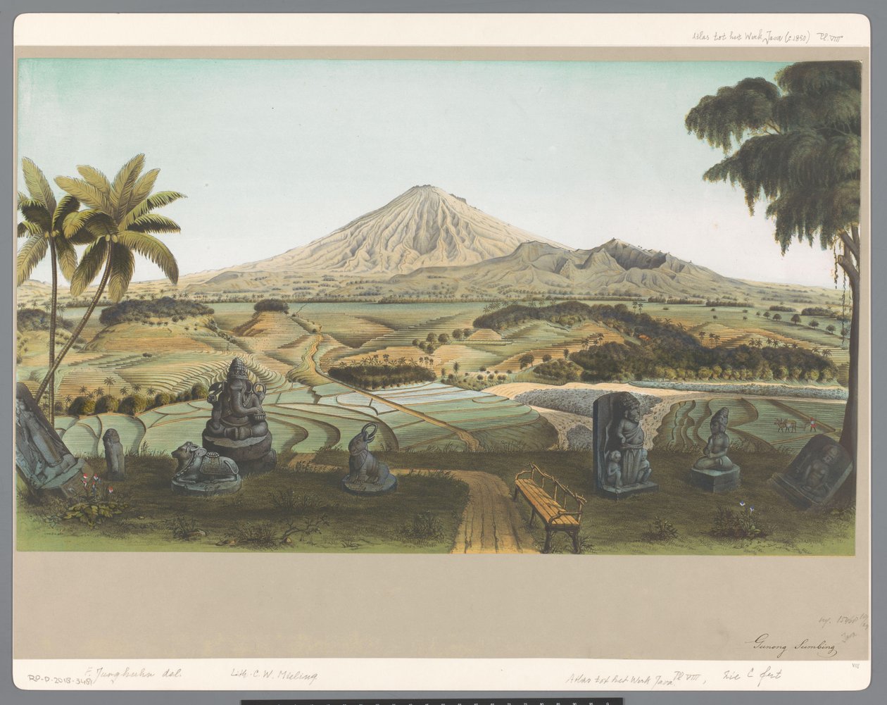 Pohled na Mount Sumbing na Jávě od Carl Wilhelm Mieling (possibly)