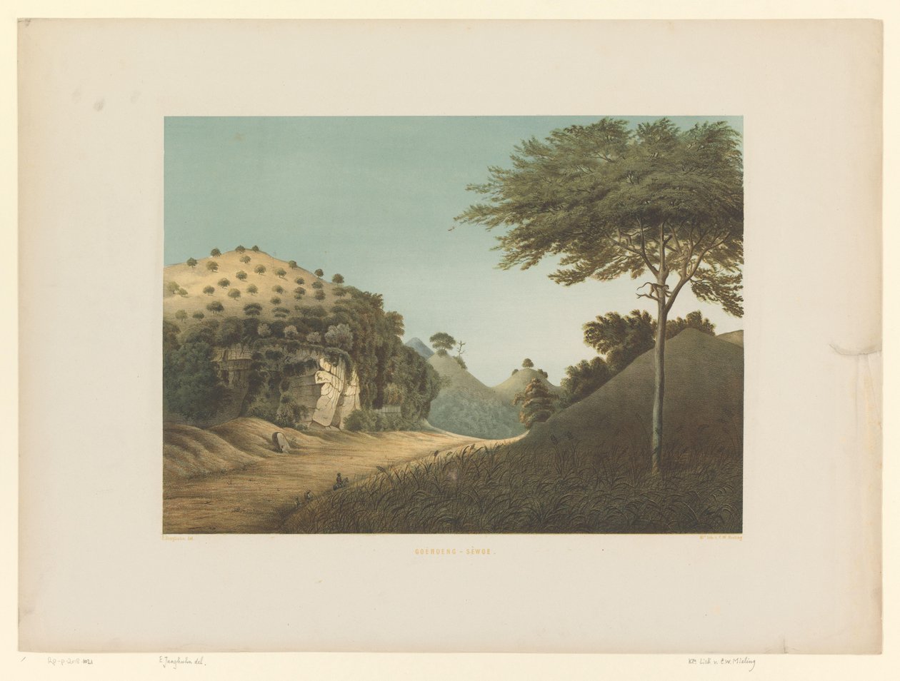 Pohled na krajinu v Gunung Sewu Goênoeng-Sèwoe (titul na objektu) od Carl Wilhelm Mieling (possibly)