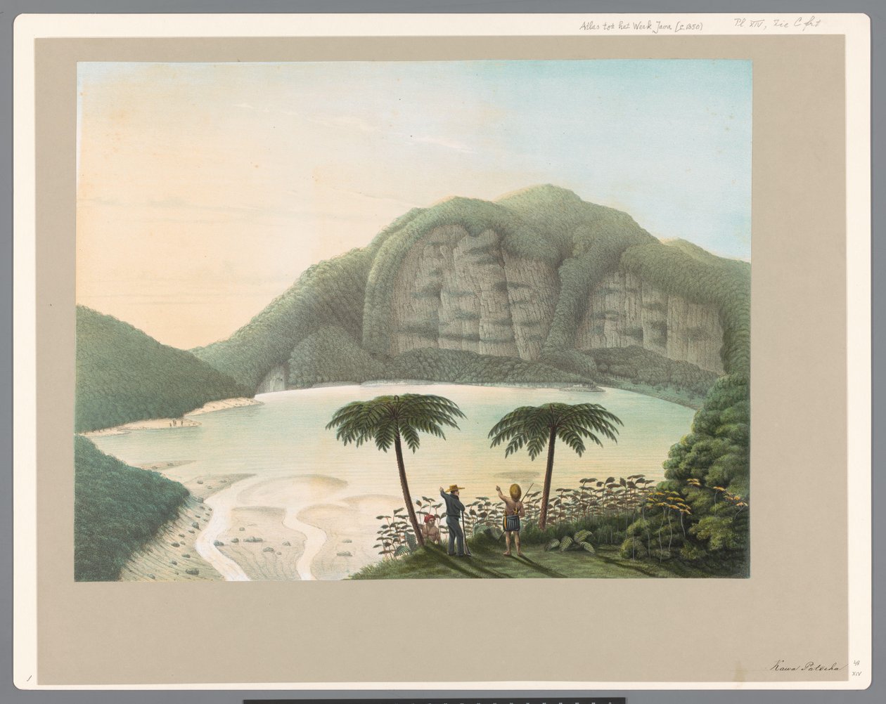 Kráterové jezero sopky Patocha na Jávě od Carl Wilhelm Mieling (possibly)
