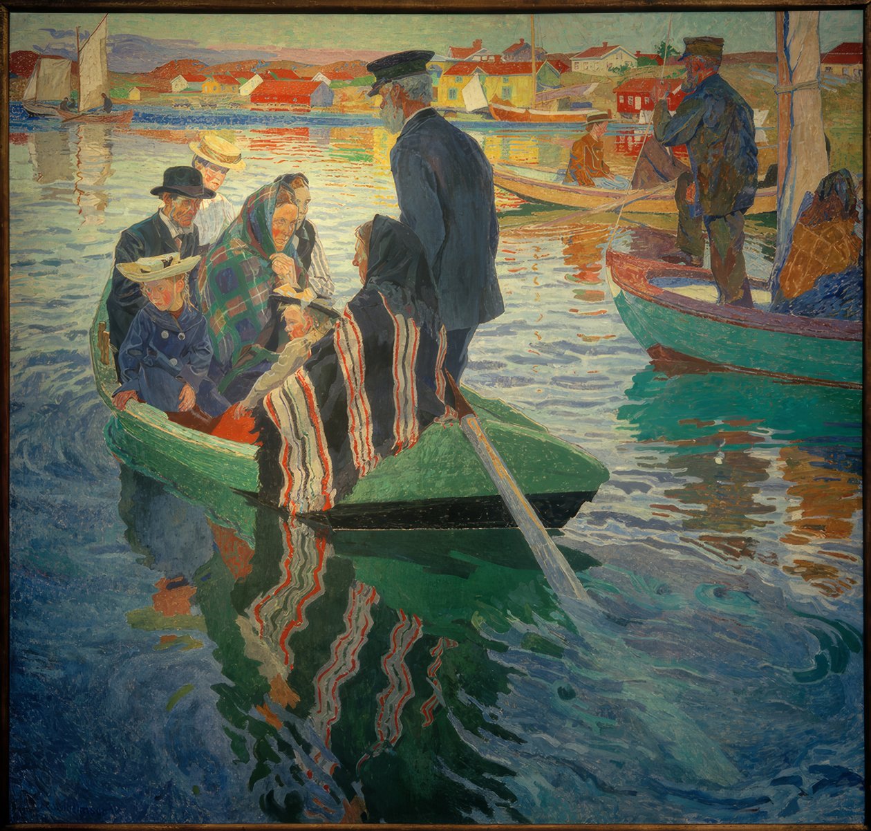 Návštěvníci kostela na lodi od Carl Wilhelm Wilhelmson