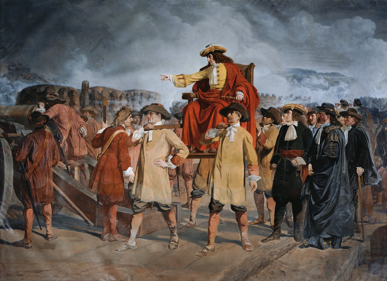 Ernst Rüdiger Graf Starhemberg kontroluje obranné práce na Löwelbastei (1683) od Carl Wurzinger