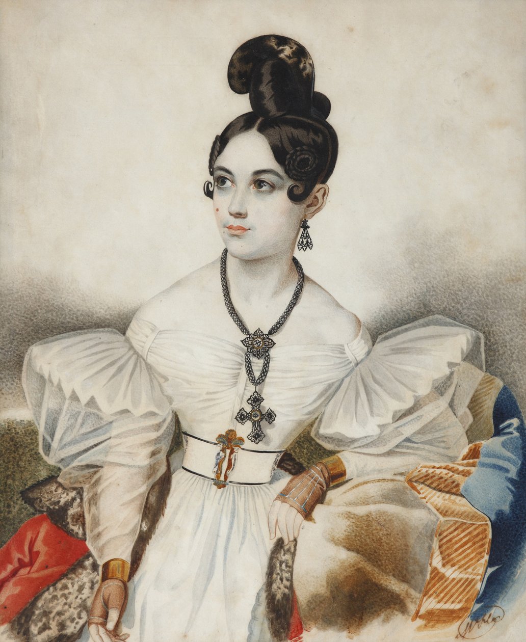 Apollonia Apollinaria Michajlovna Vielgorskaja 1818-1887, 30. léta 19. století. od Carl von Hampeln