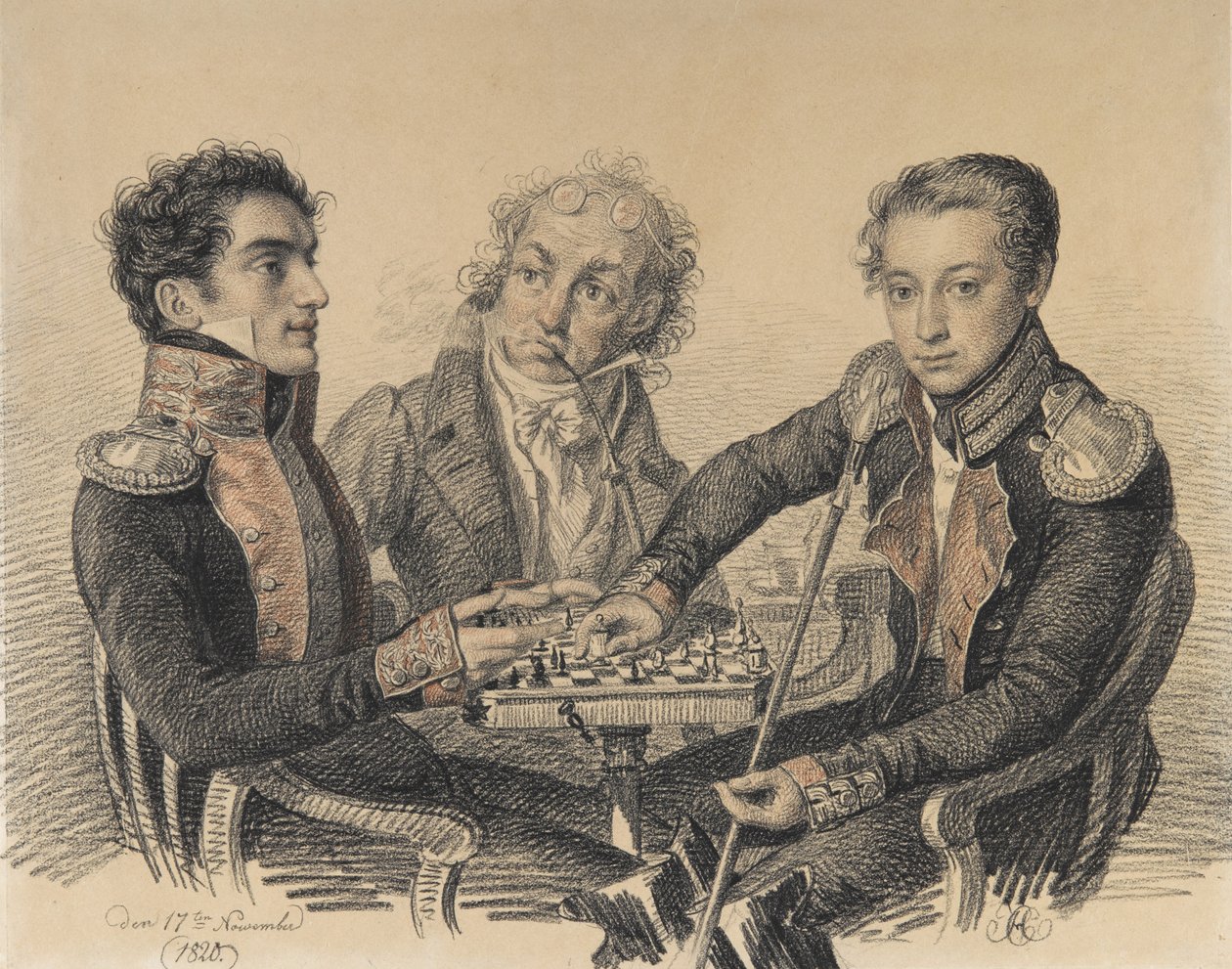 Hrabě Zakhar Semjonovič Herheulidze 1797-1856, baron Alexej Ivanovič Čerkasov 1799-1855. od Carl von Hampeln