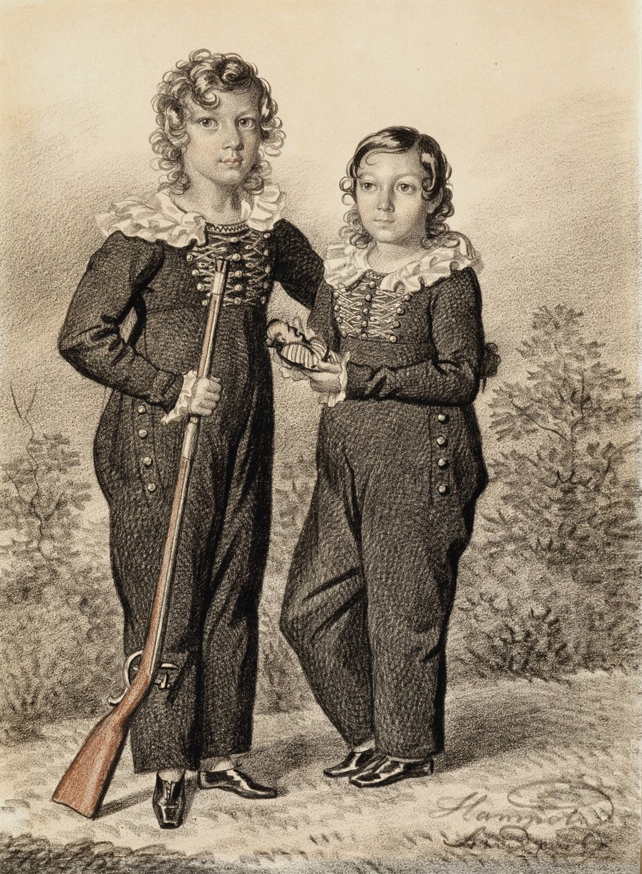 Portrét Alexandra a Alexeje Dondukov-Korsakov, konec 1820-počátek 1830. od Carl von Hampeln