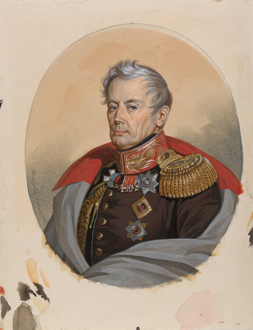 Portrét hraběte Petra Petroviče Konovnitsyna 1764-1822, počátek 20. let 19. století. od Carl von Hampeln