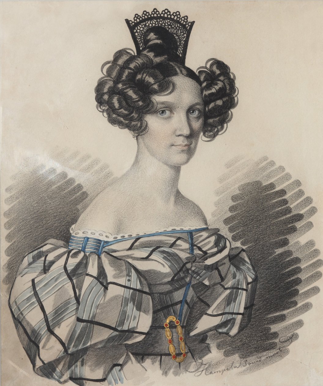 Portrét Olgy Nikolaevny Talyziny, rozené Zubové 1803-1882, počátek 30. let 19. století. od Carl von Hampeln