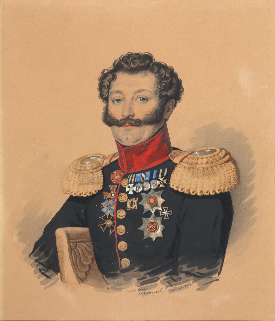 Portrét prince Štěpána Alexandroviče Khilkova 1785-1854, po roce 1832. od Carl von Hampeln