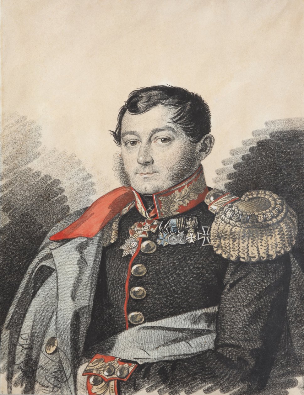 Portrét Petra Nikolajeviče Jermolova 1787-1844, 20. léta 19. století. od Carl von Hampeln