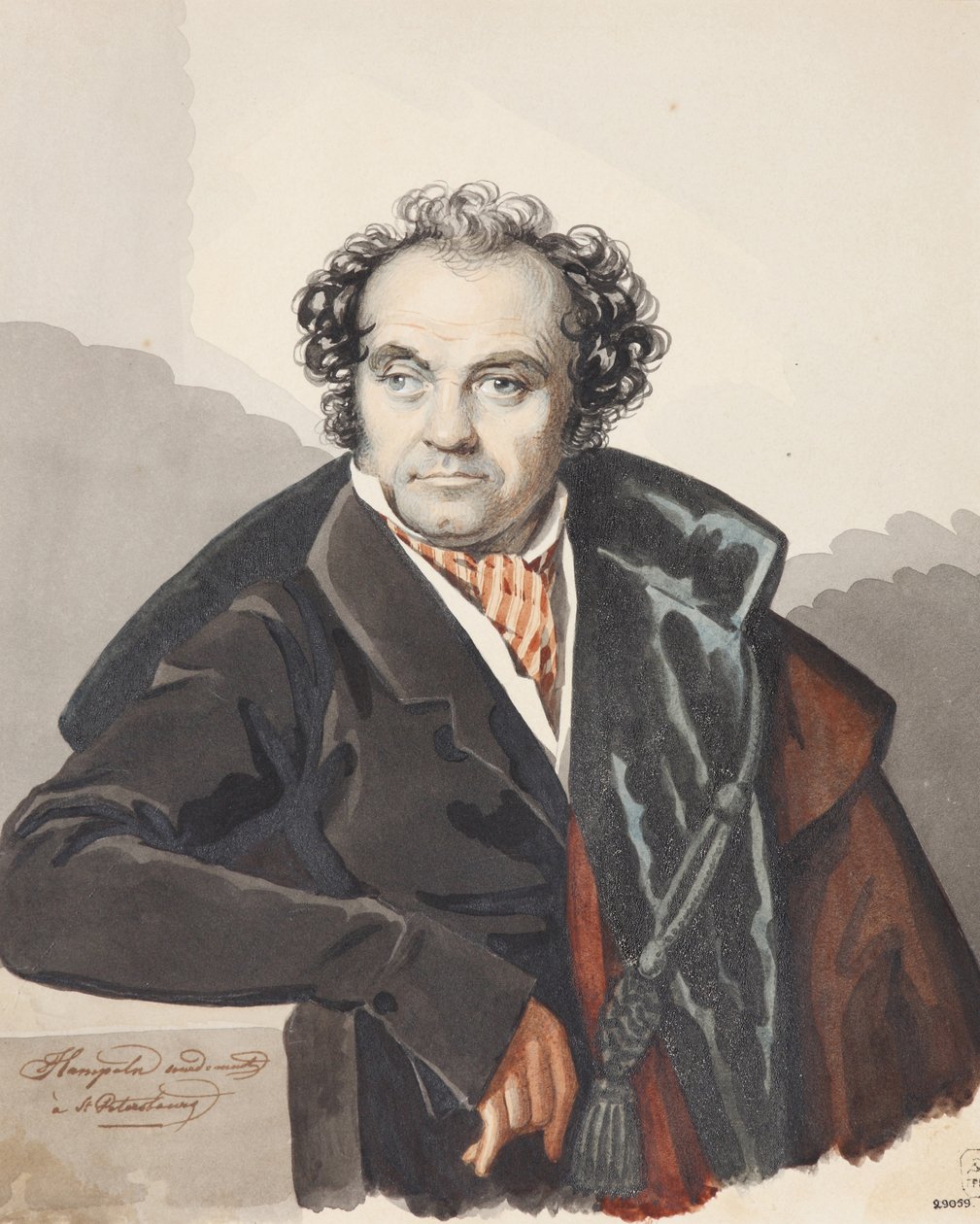 Portrét Sergeje Dmitrijeviče Lvova 1781-1857, 20. léta 19. století. od Carl von Hampeln