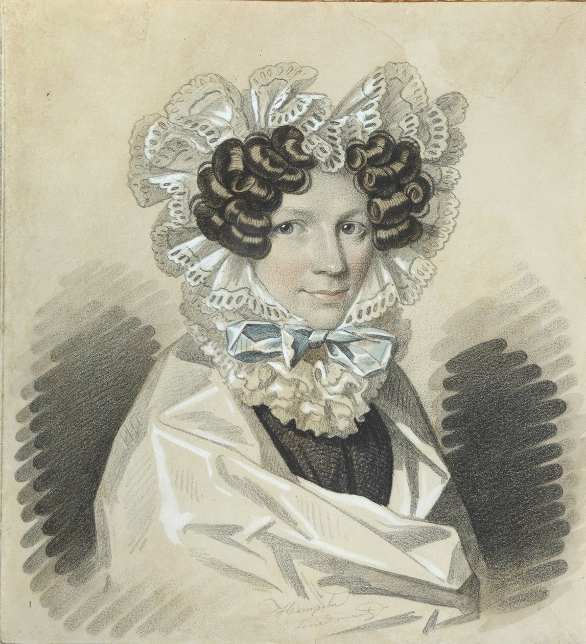 Portrait of Sofia Kharitonovna Mudrova 1786-1833, 1820s. od Carl von Hampeln