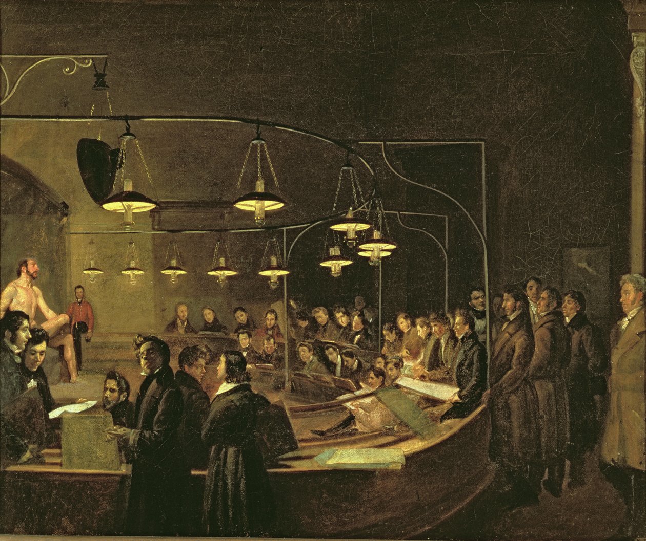 Lekce anatomie, 1845 od Carle Felice Biscaria